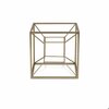 Homeroots 8 x 8 x 8 in. Jumbo Champagne Metal 3D Cube Decorative Sculpture 399637